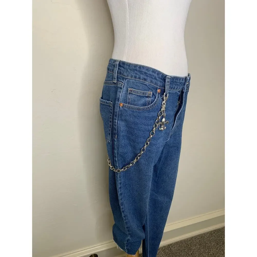 Stigma Chain Fleur De Lis Silver Belt Pants Chain  Necklace 26.5